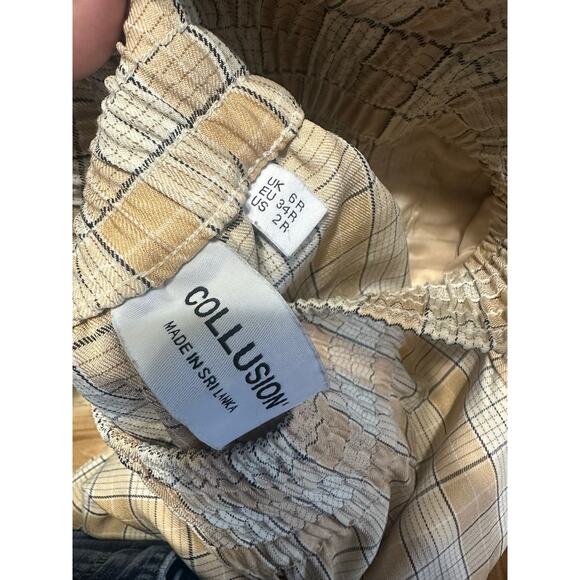 COLLUSION wide leg pants in check 2R - Picture 6 of 7